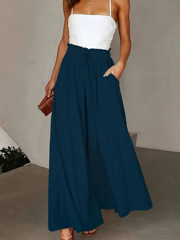 Pantalones de pierna ancha de cintura alta