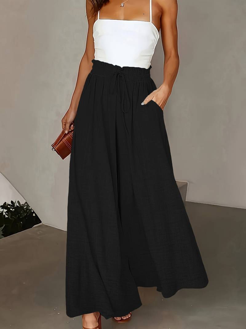 Pantalones de pierna ancha de cintura alta