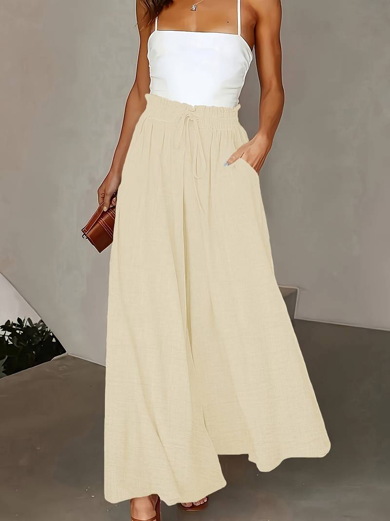 Pantalones de pierna ancha de cintura alta