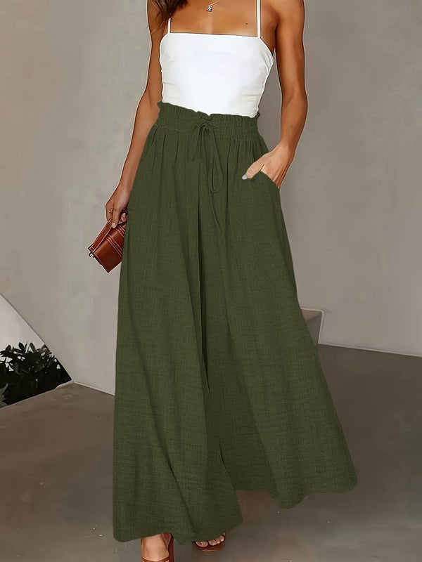 Pantalones de pierna ancha de cintura alta