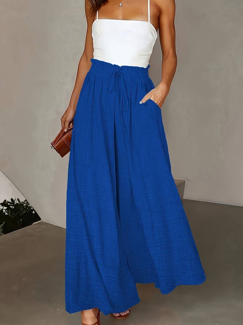 Pantalones de pierna ancha de cintura alta