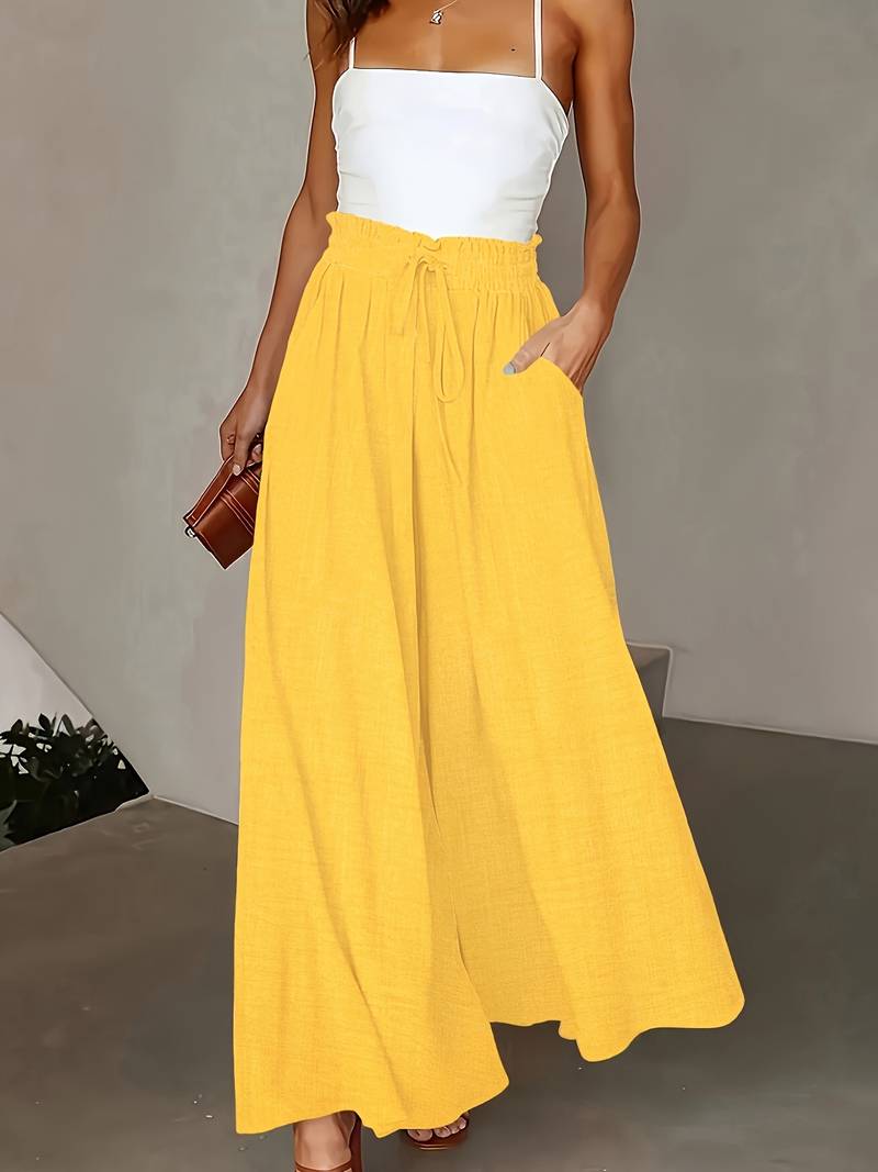 Pantalones de pierna ancha de cintura alta